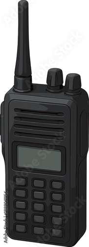 黒のトランシーバーのイラスト