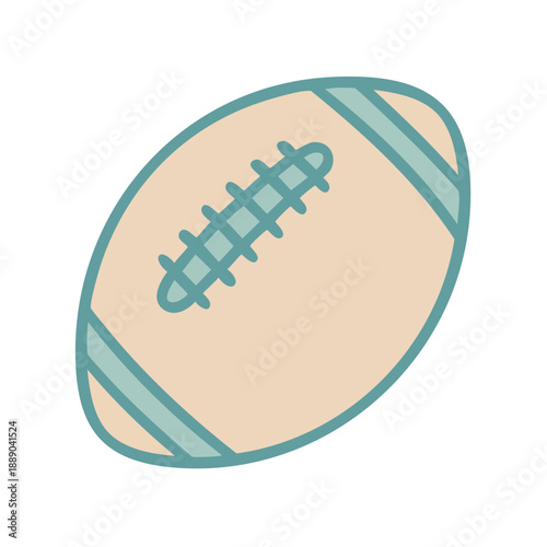 Rugby Ball Cartoon Illustration.