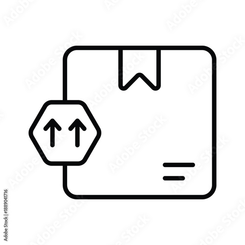 A visually appealing outline icon showing handle with care instruction