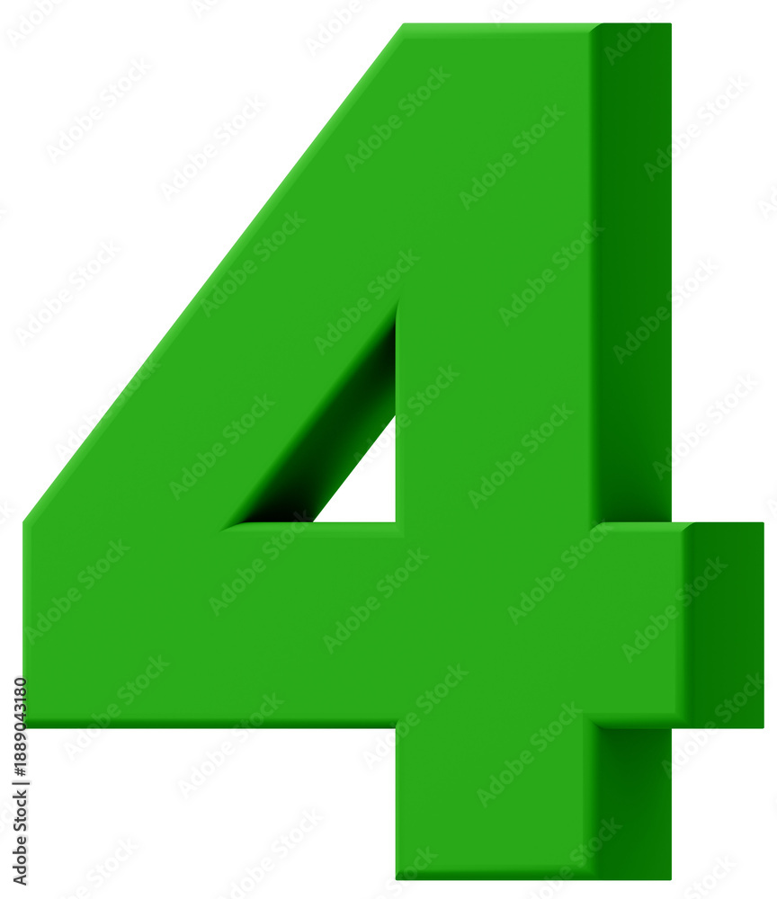 Fototapeta premium 3D背景素材_数字_4_緑