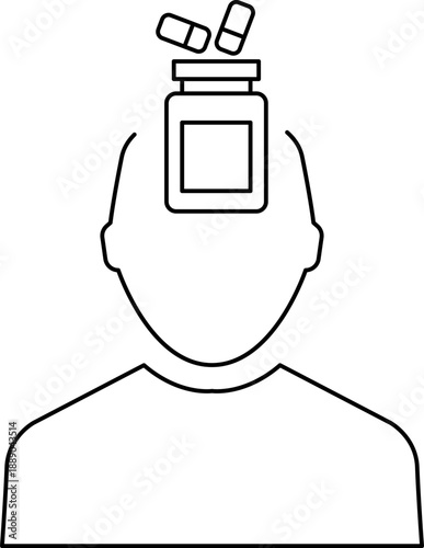 Stress, depression black silhouette Emotions line icons set isolated on white. Nervous breakdown, heaviness, neurasthenia pictograms collection. Frustration. Headache vector