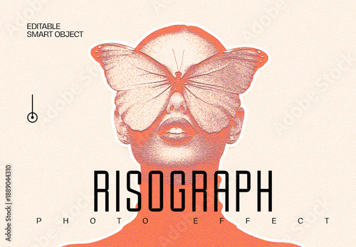 Risograph Exposure Photo Effect Mockup