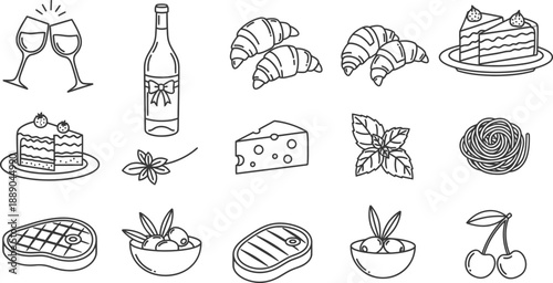 A stylized vector graphic of a wire whisk, suggesting a whisking action, set against a clean white backdrop, perfect for culinary themes.