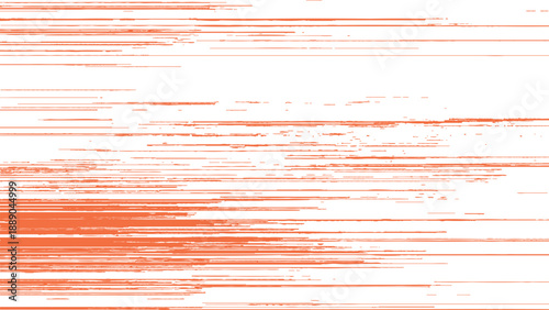 Quadro em tela Glitchy orange digital error lines on white