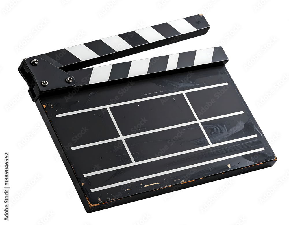 Fototapeta premium Classic film clapperboard isolated, used for movie production