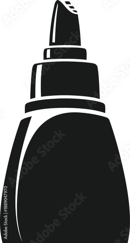 Black silhouette bottle for cosmetics or medical liquid product icon isolated on transparent background vector illustration