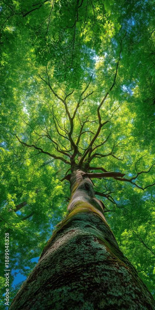 Fototapeta premium Majestic tree canopy forest nature photography lush environment