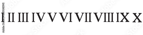 Roman Numerals Vector Set I–XII – Antique Latin Numbers, Vintage Typography 
Symbols Isolated on White Background