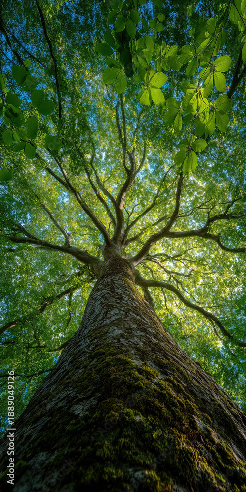 Fototapeta premium Lush forest photography majestic trees in nature's embrace