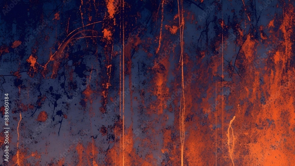 Fototapeta premium abstract grunge texture background, orange and blue streaks