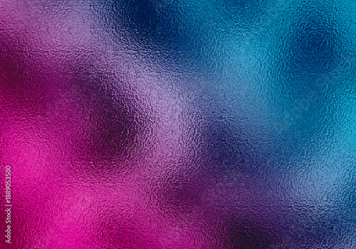 Fotografi Iridescent multi color metallic foil texture featuring pink purple and blue grad