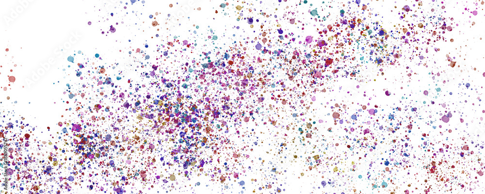 Fototapeta premium Multicolored confetti particles exploding on white background