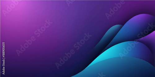 Abstract purple background featuring flowing pink waves and bright blue light curves in a dynamic vector motion pattern for an artistic wallpaper design