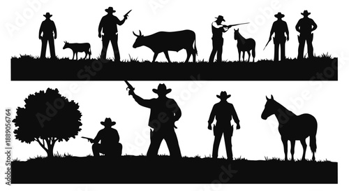 vector silhouettes of people