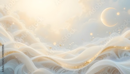Soft Abstract Background in Cream and Gold