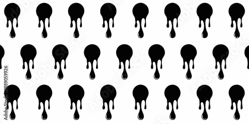 A repeating pattern of black spoon shaped silhouettes on a white background