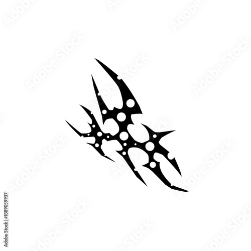Illustration of Black Cyber Sigilism Design for T-Shirts and Tattoos
