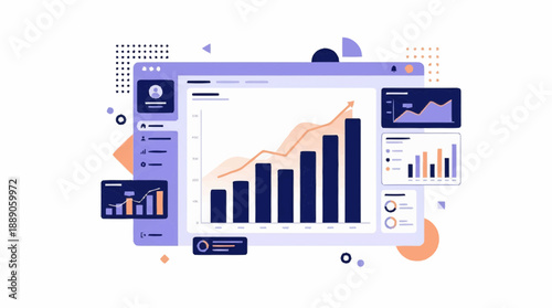 Dynamic Infographic Showcases BarChart, LineGraph, and PieChart Visual Data Analysis with Vivid ColorPalette in a Clean White Background