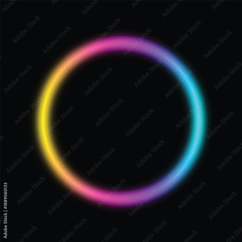 Obraz premium Neon glowing round shape