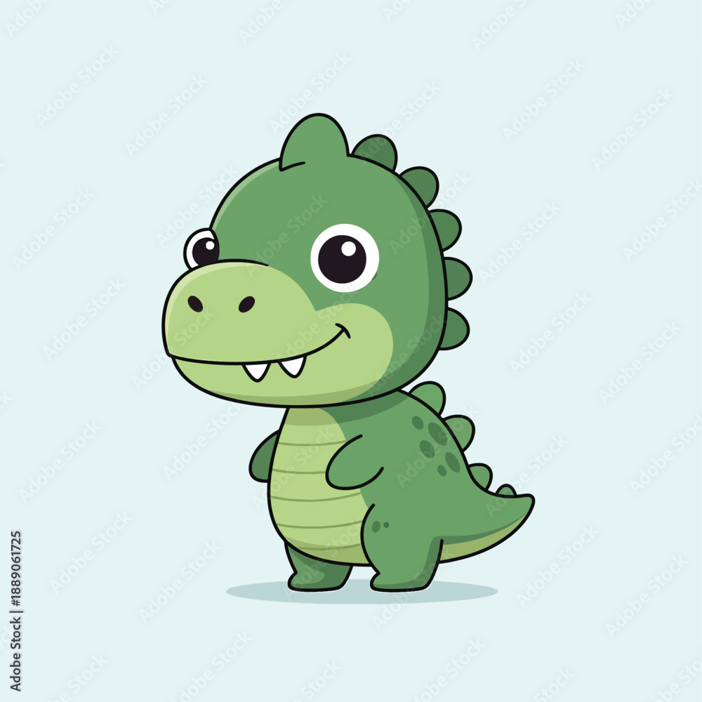 Obraz premium Cute Cartoon Dinosaur