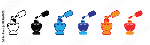 Vector illustration icon colorful collection of six electric shavers in different colors