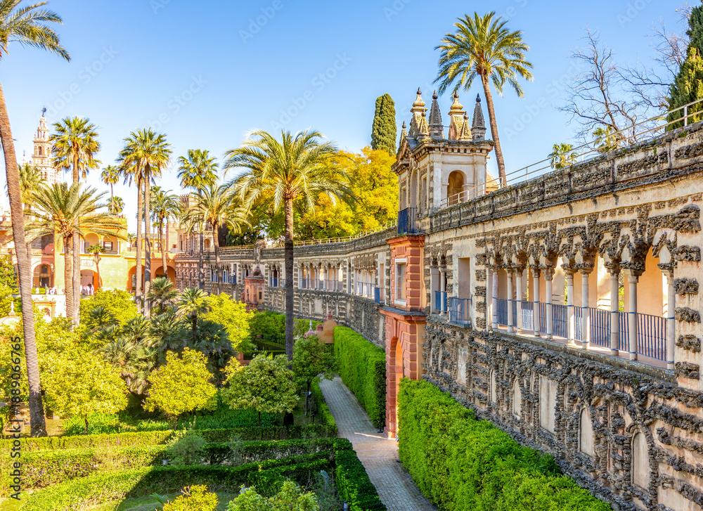 Fototapeta premium Seville Alcazar gardens in Andalusia, Spain