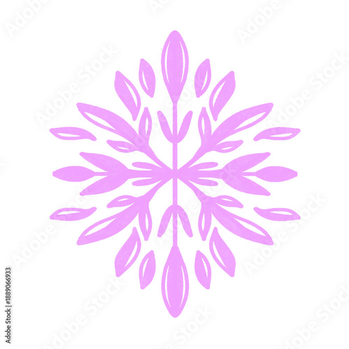 Pink Snowflake flourish pink color Illustration