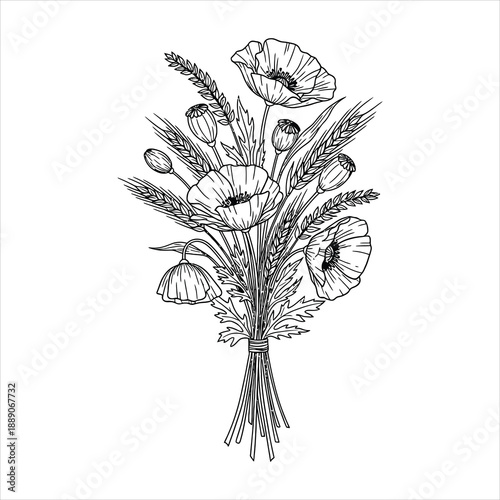 Mother's day vector illustration of beautiful bouquet of flowers