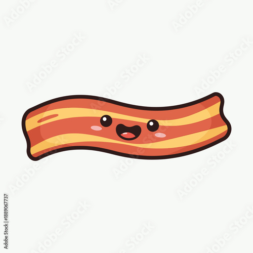 Smiling Bacon Strip Kawaii