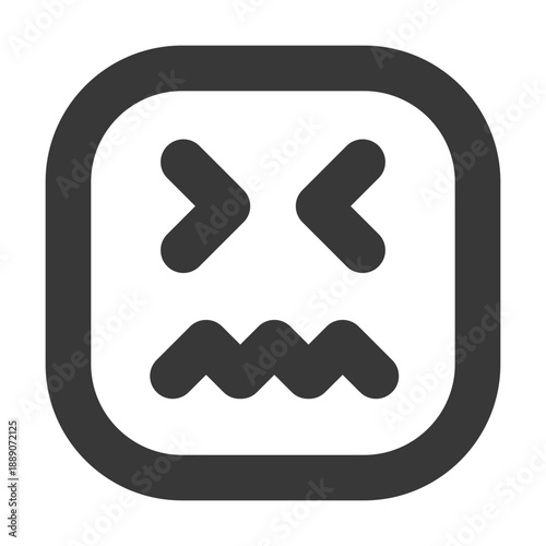 Confounded Emoji Outline