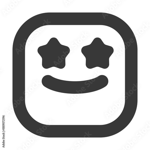 Star Face Emoji Outline