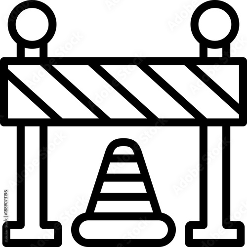 barricade icon illustration design with outline