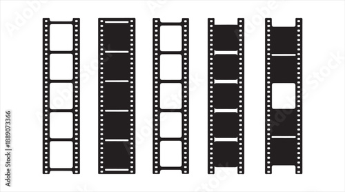 Movie and Photography Filmstrip Frames Icon Set