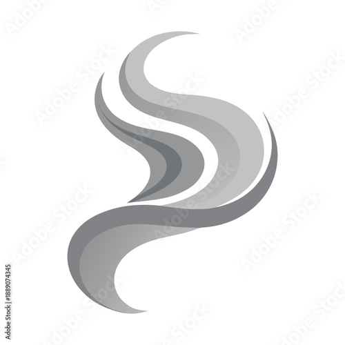 Minimal Realistic Smoke Swirl Illustration Isolated on White