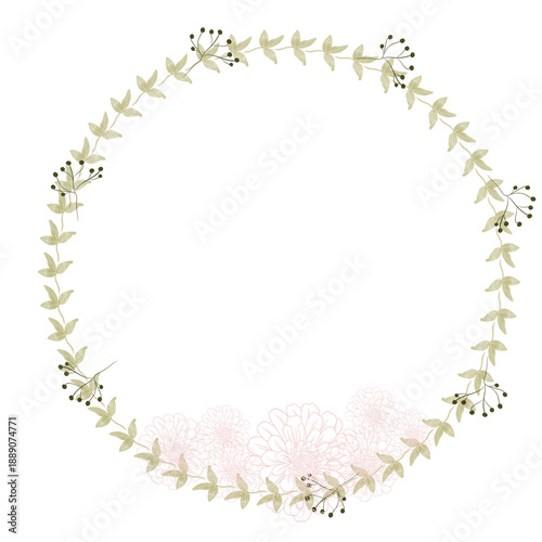 Hand drawn floral frames with flowers. Wreath. Elegant logo template. Vector illustration for labels, branding business identity, wedding invitation