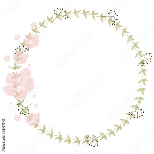 Hand drawn floral frames with flowers. Wreath. Elegant logo template. Vector illustration for labels, branding business identity, wedding invitation