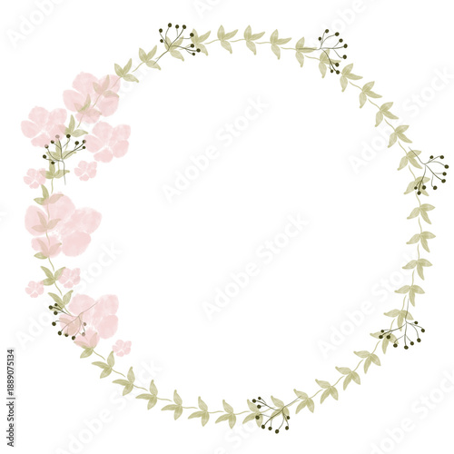 Hand drawn floral frames with flowers. Wreath. Elegant logo template. Vector illustration for labels, branding business identity, wedding invitation