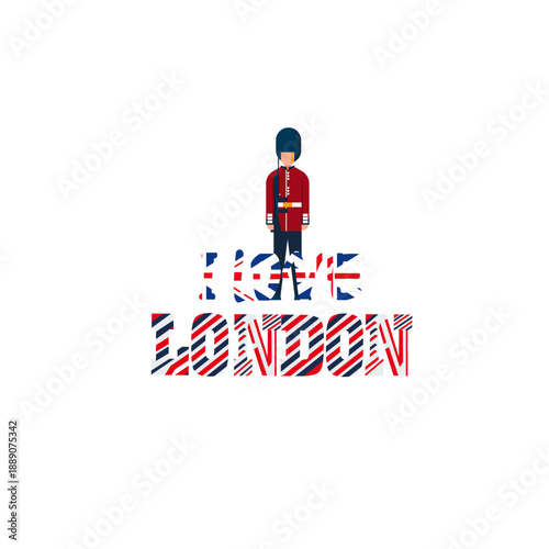 london guard with i love london vector illustration t shirt and hoodia design 