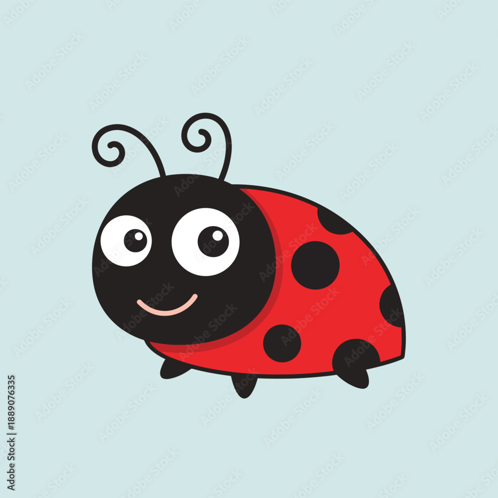 Obraz premium Cute Ladybug Cartoon Character
