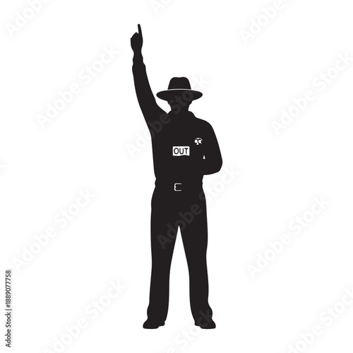 Cricket umpire position silhouette