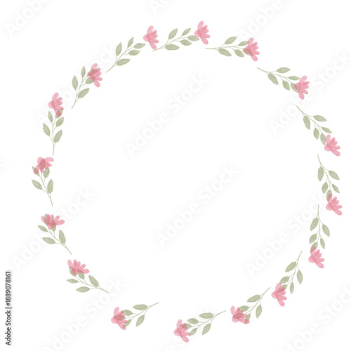Hand drawn floral frames with flowers. Wreath. Elegant logo template. Vector illustration for labels, branding business identity, wedding invitation