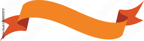 An orange ribbon with a simple design, suitable for various decorative or symbolic purposes.