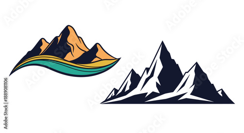 Botanical illustration featuring an artistic arrangement of green and red leaves with dark accents and organic shapes.