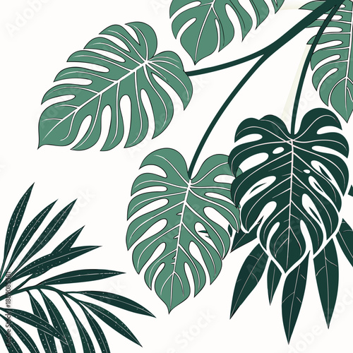 Lush tropical leaves
