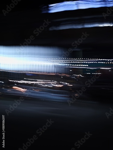 Quadro em tela Abstract Night City Speed with Red and White Light Trails