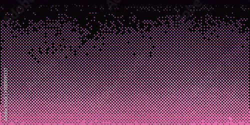 Abstract pink and black pixelated gradient background with scattered dots