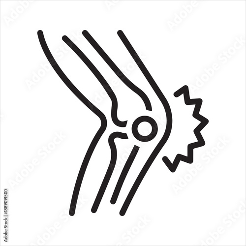 Black line icon for arthritis care