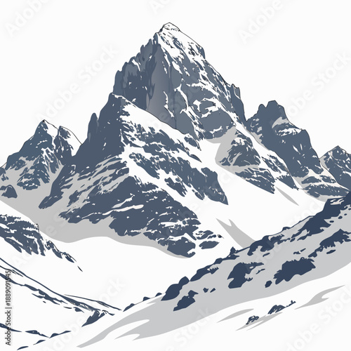 Majestic snow-capped mountain range