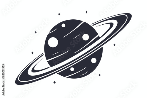 Isolated Saturn with detailed rings floats among glowing stars in a space scene