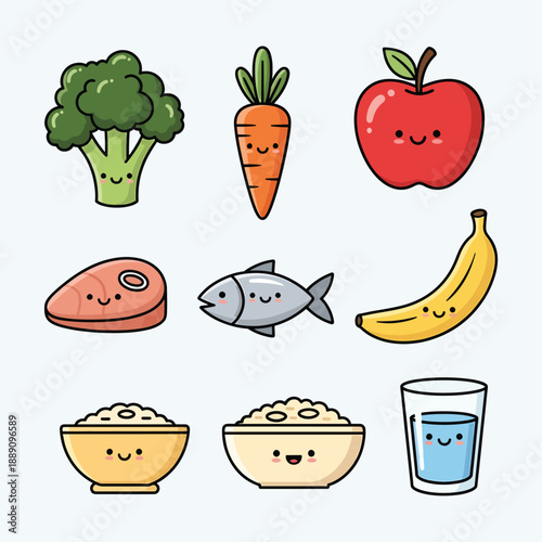 Healthy Food Icons Set